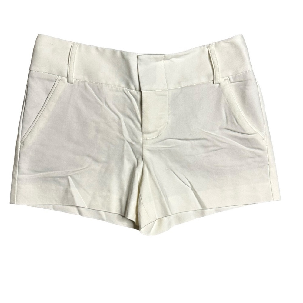 Alice + Olivia Black Cady Cuff Shorts Size 0 White